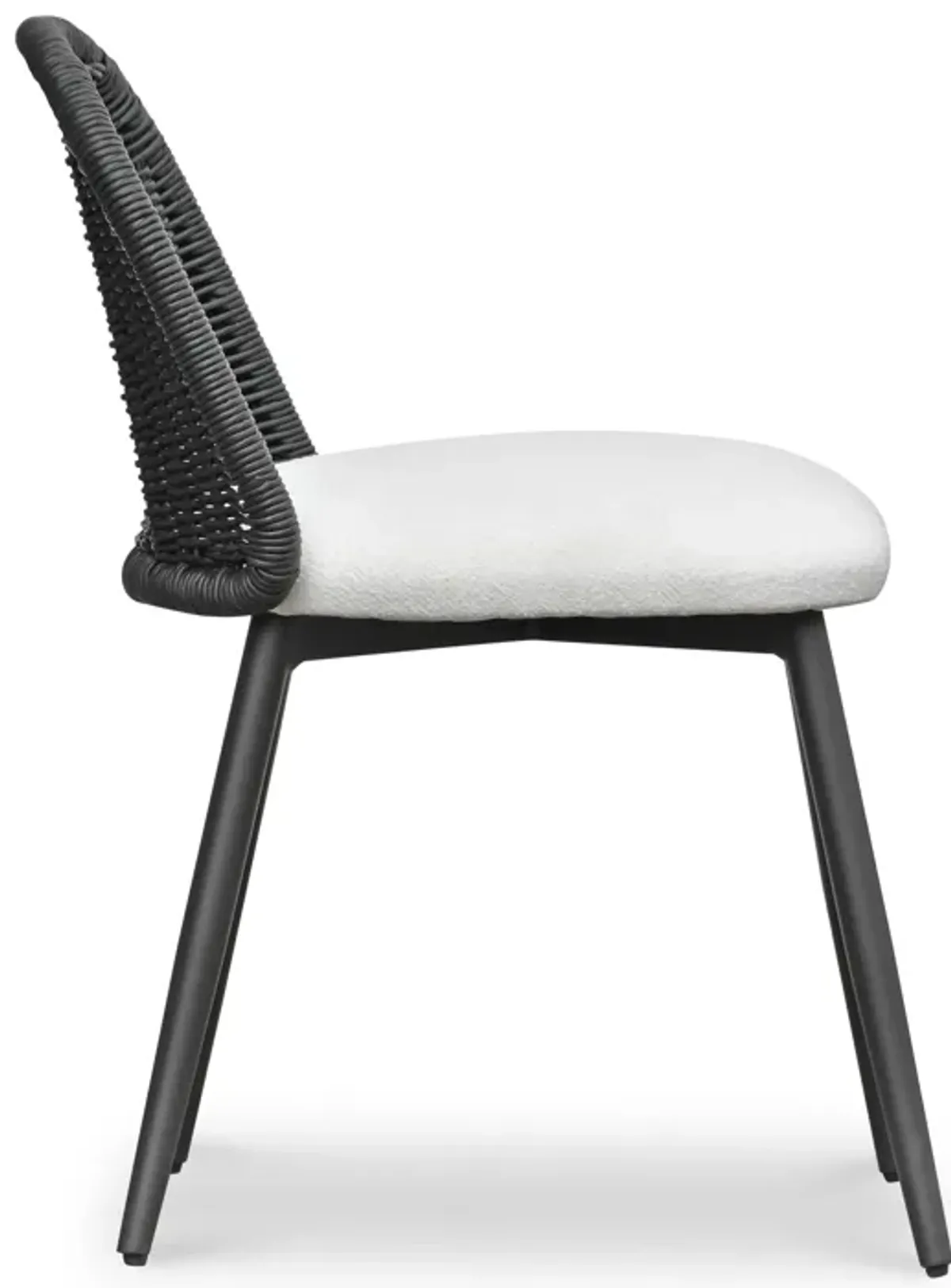 Alexa Black Rattan Performance Fabric Dining Chair