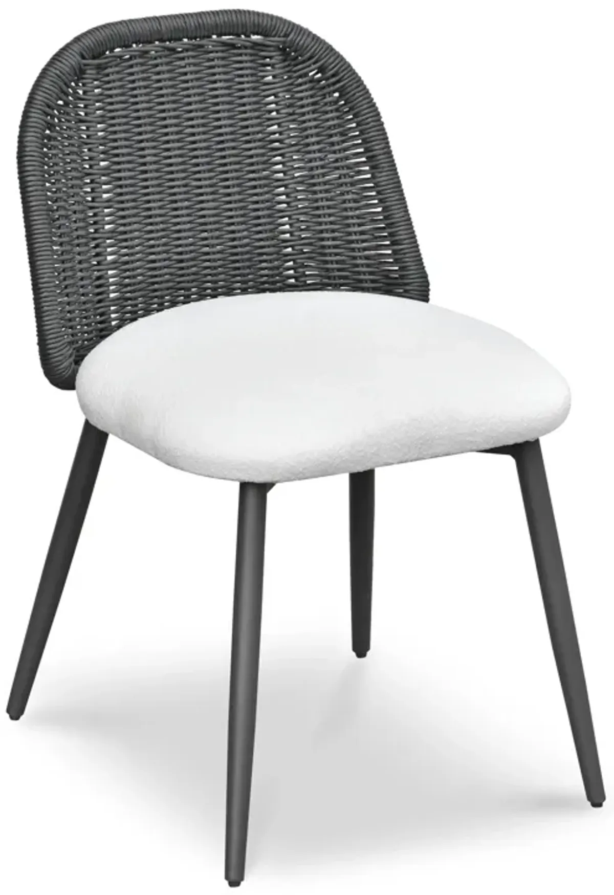 Alexa Black Rattan Performance Fabric Dining Chair