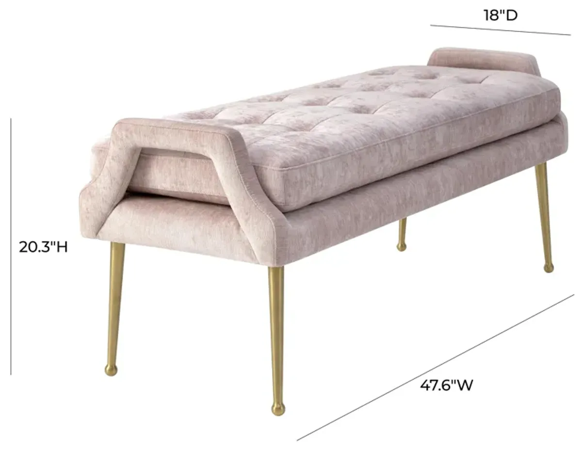 Eileen Slub Velvet Blush Bench