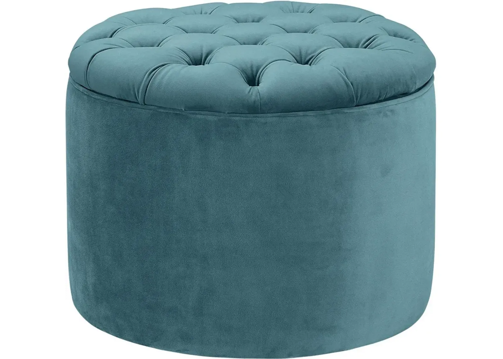 Queen Sea Blue Velvet Storage Ottoman