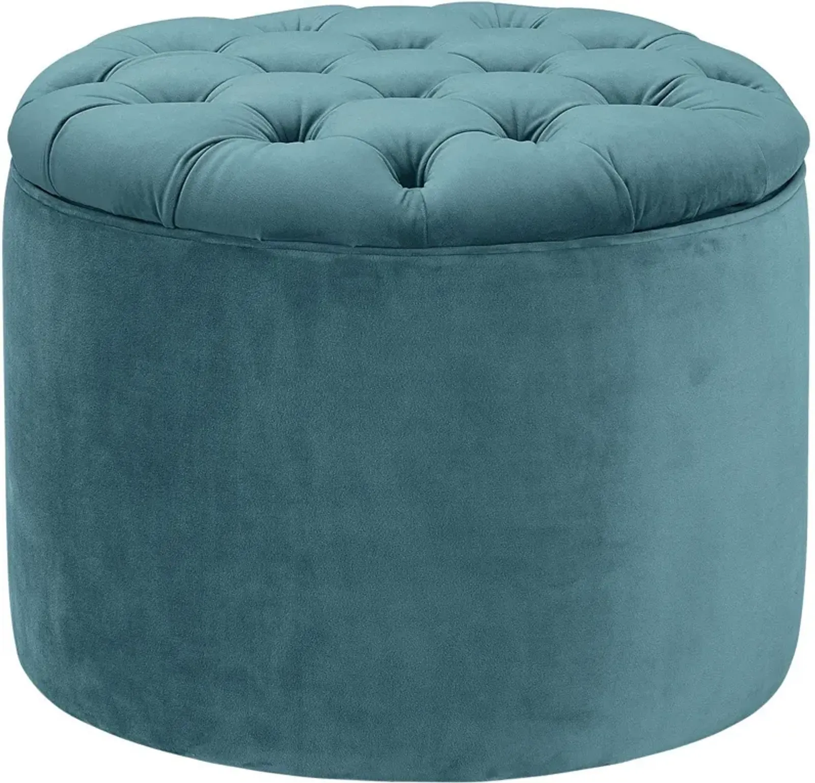 Queen Sea Blue Velvet Storage Ottoman