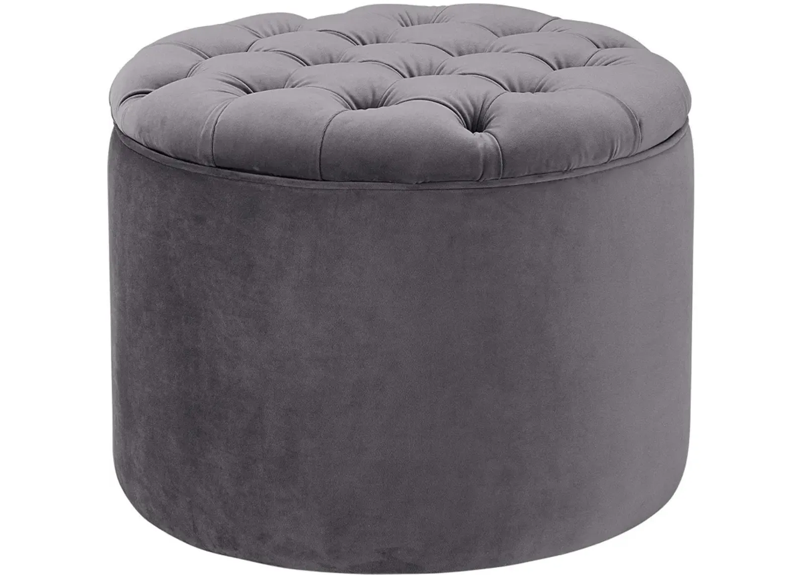 Queen Grey Velvet Storage Ottoman