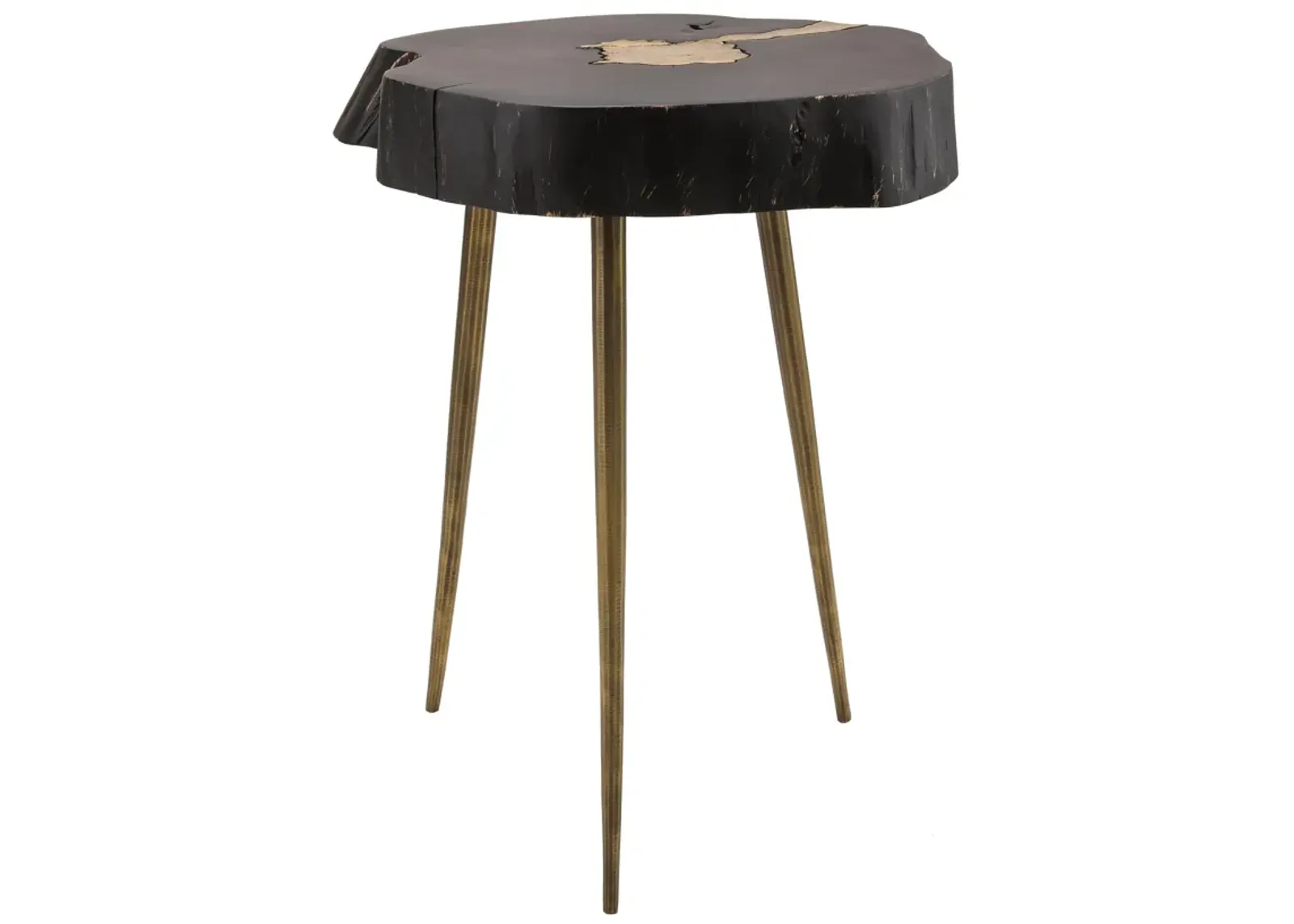 Timber Black and Brass Side Table