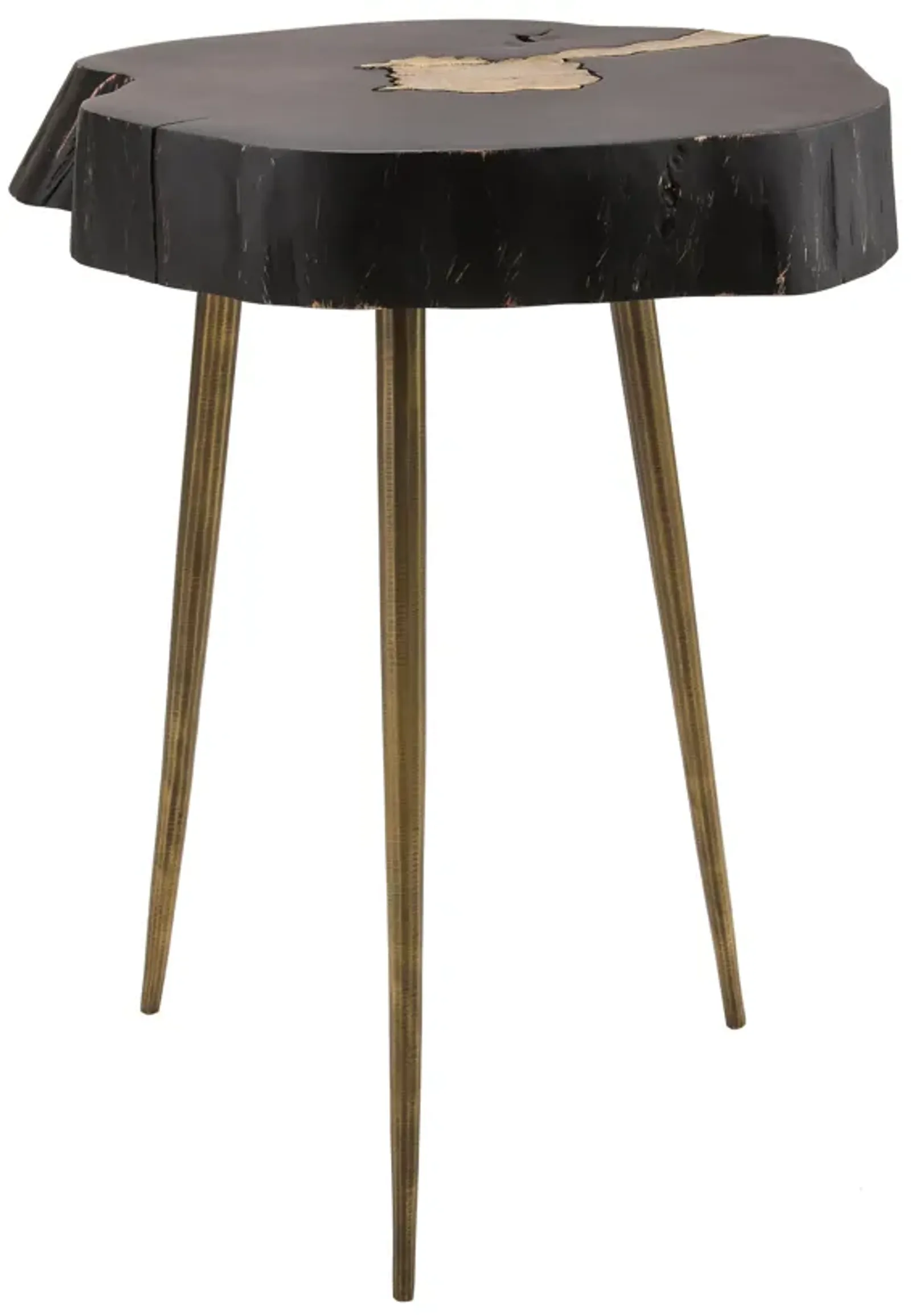 Timber Black and Brass Side Table