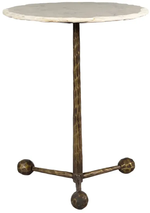 Orbital White Marble Side Table