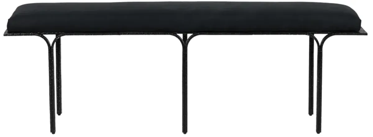 Bryn Black Linen Bench