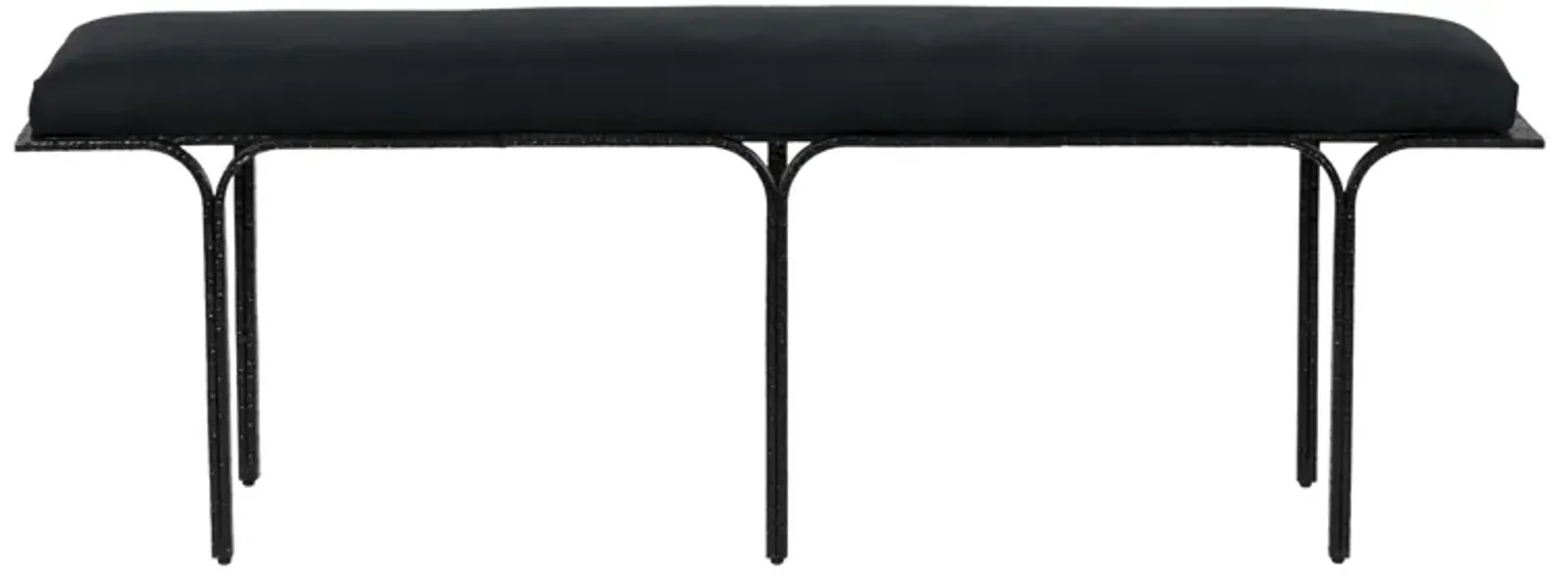 Bryn Black Linen Bench