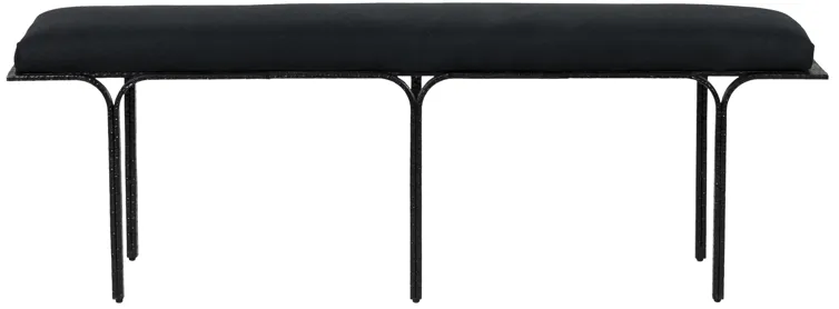 Bryn 59" Black Linen Bench