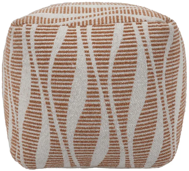 Ember Natural and Cream Woven Pouf