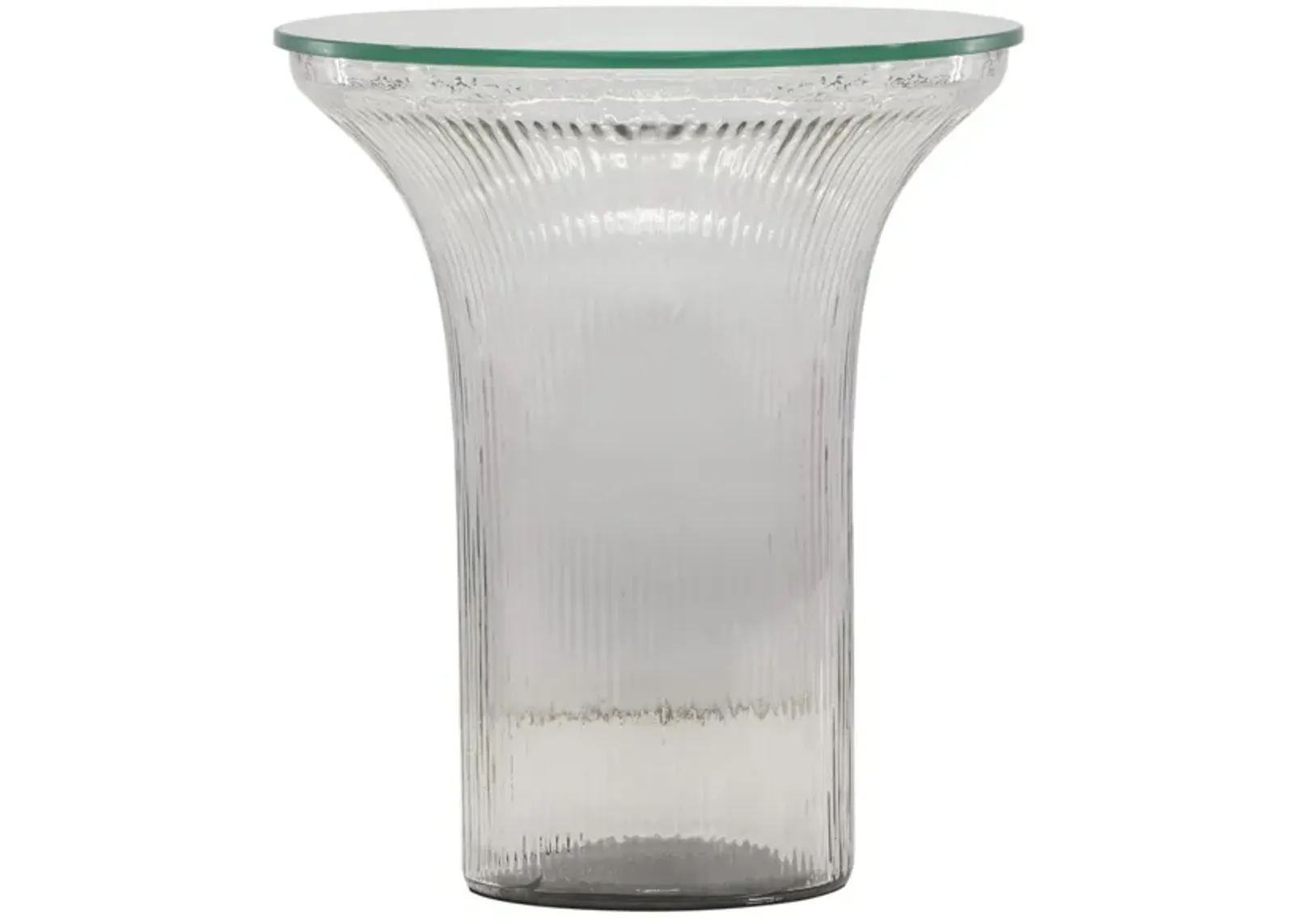 Cassandra Clear Glass Flared Side Table