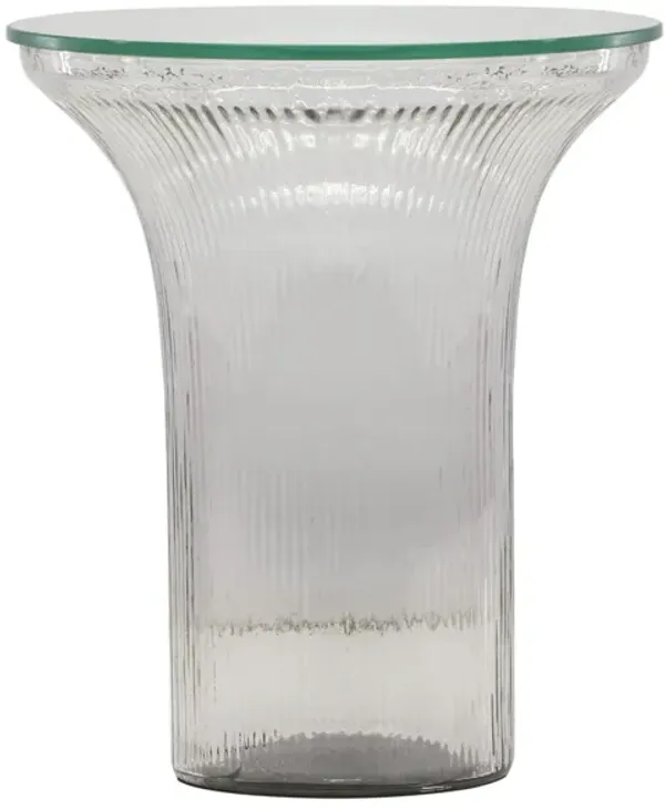 Cassandra Clear Glass Flared Side Table