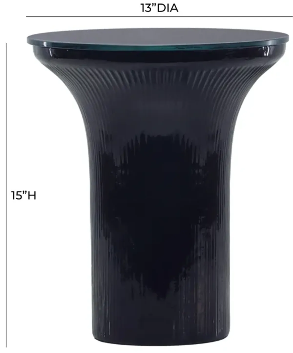 Cassandra Midnight Blue Glass Flared Side Table