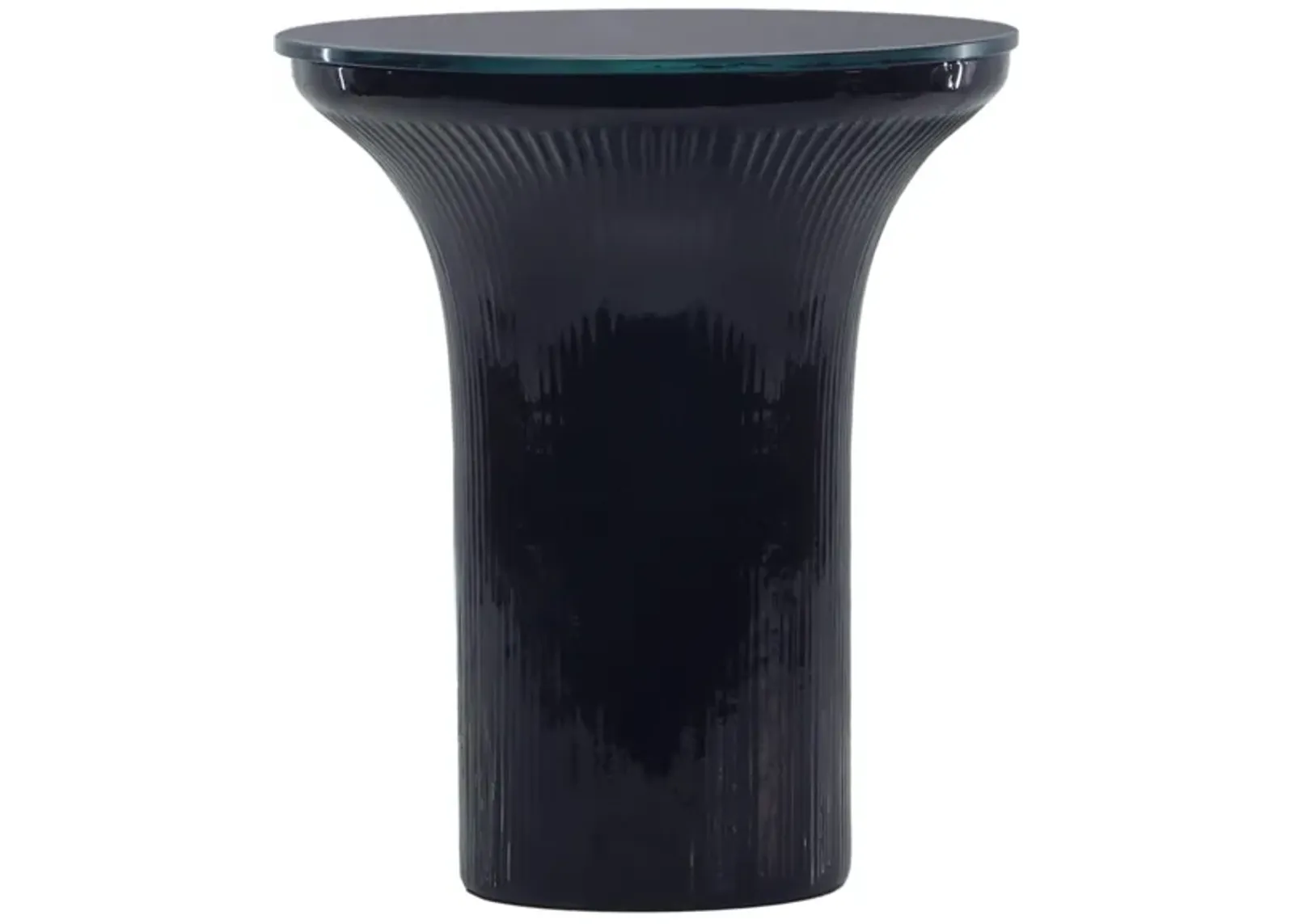 Cassandra Midnight Blue Glass Flared Side Table