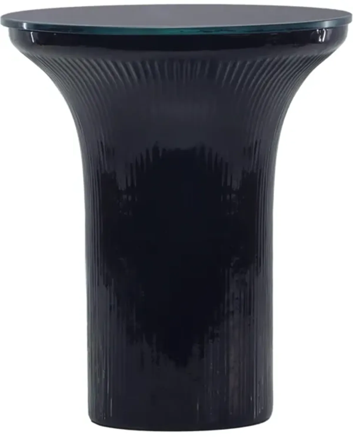 Cassandra Midnight Blue Glass Flared Side Table