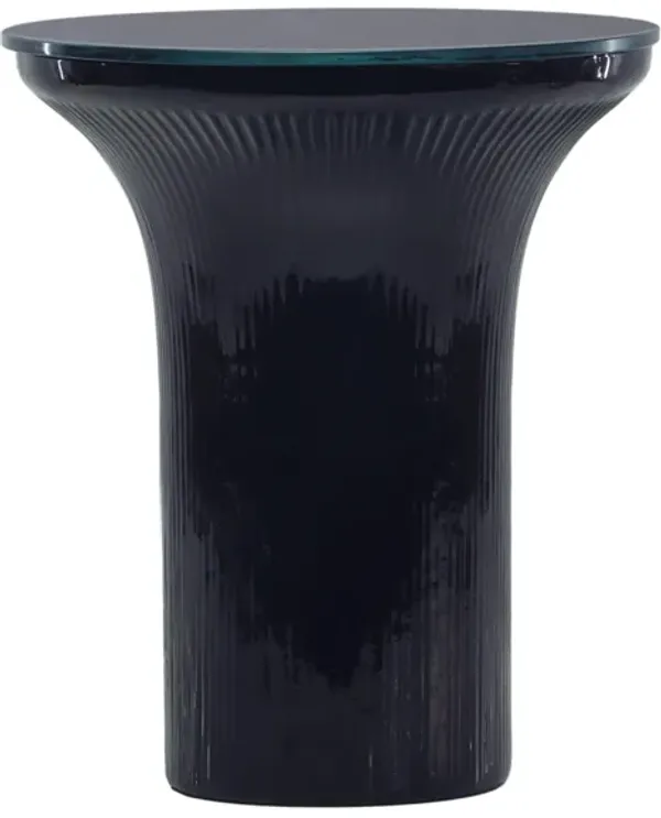 Cassandra Midnight Blue Glass Flared Side Table