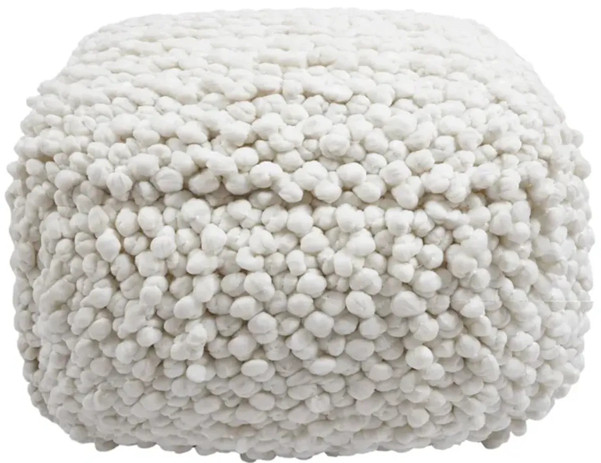 Cathy Cream Woven Pouf