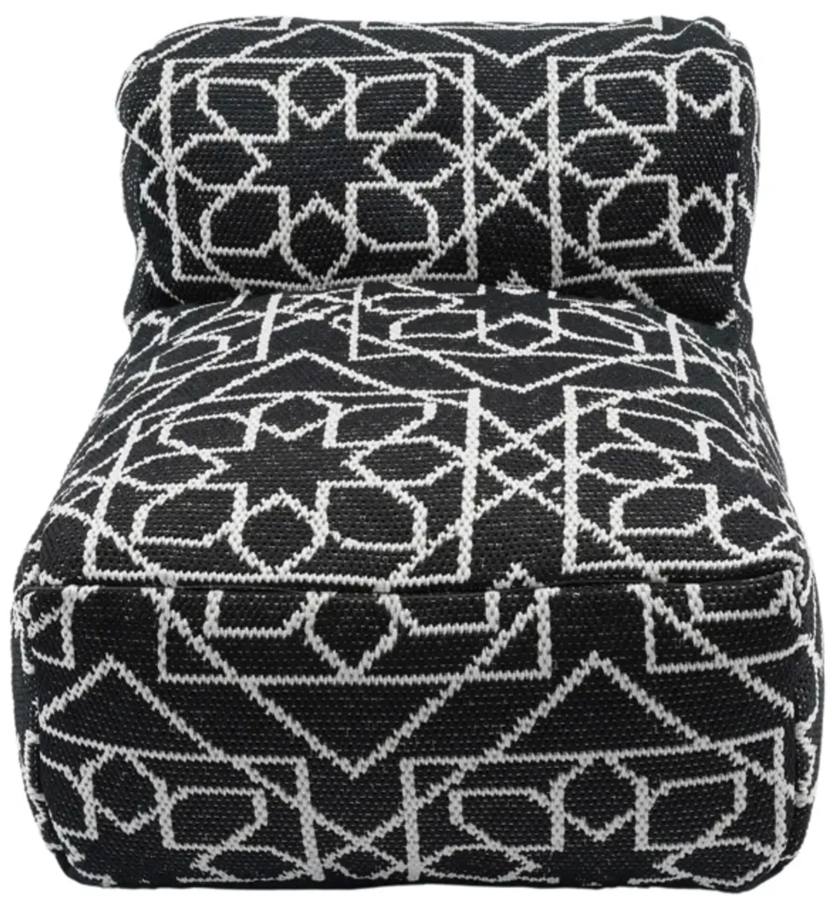 Chiara Outdoor Black Accent Pouf