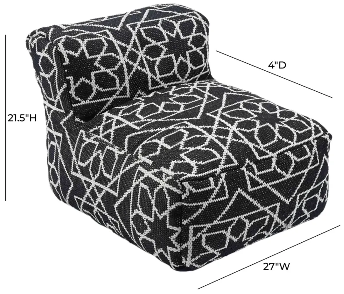 Chiara Outdoor Black Accent Pouf