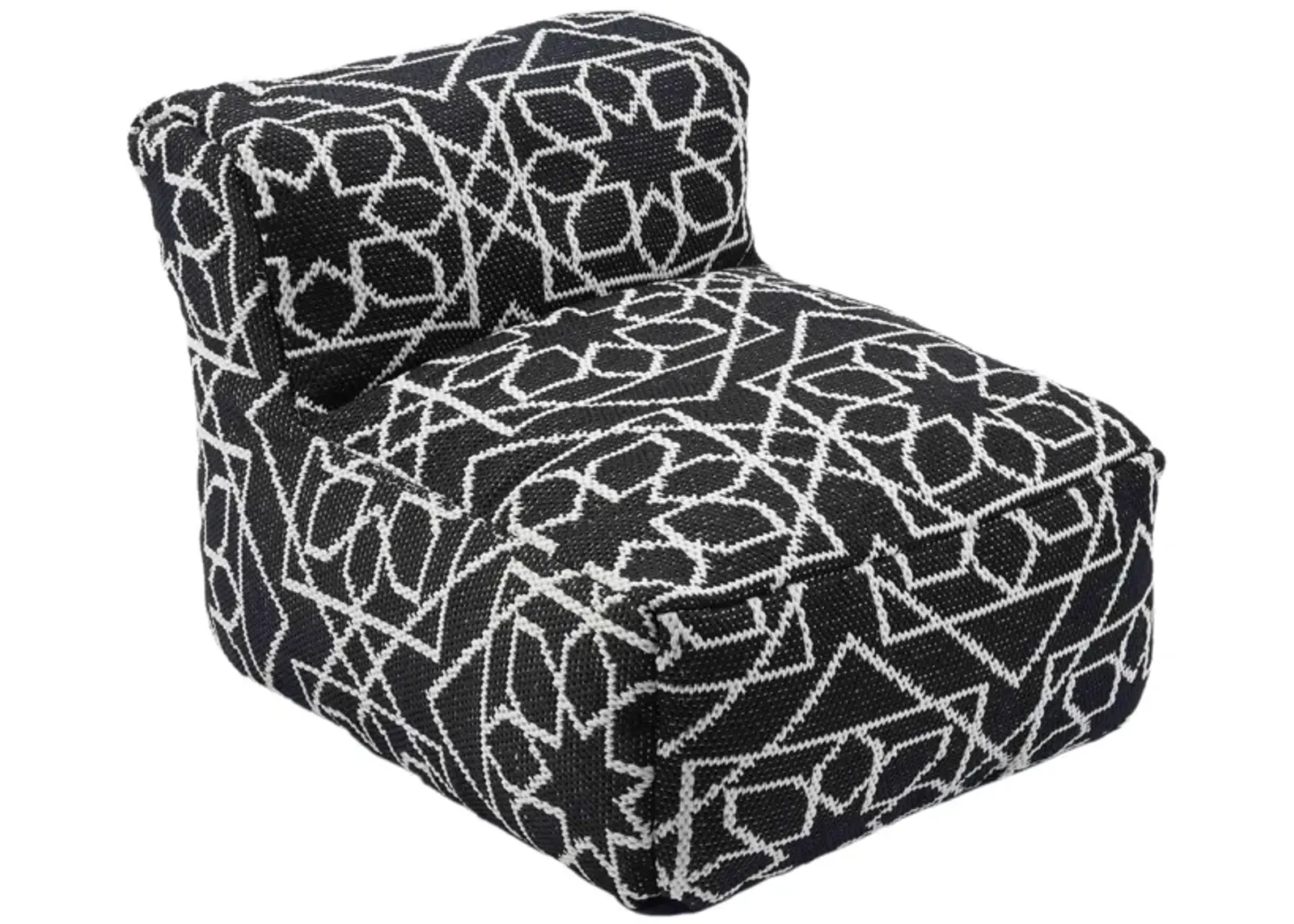 Chiara Outdoor Black Accent Pouf