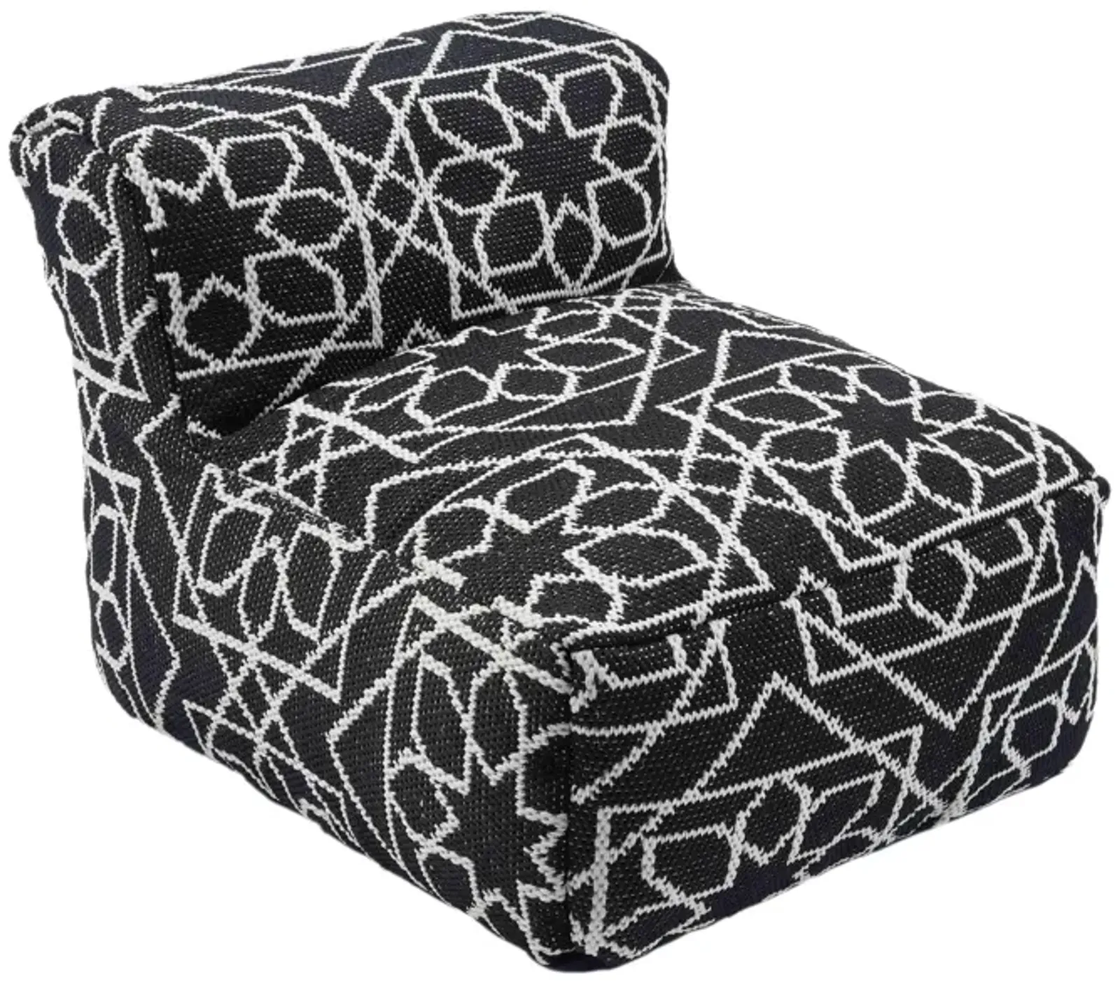 Chiara Outdoor Black Accent Pouf