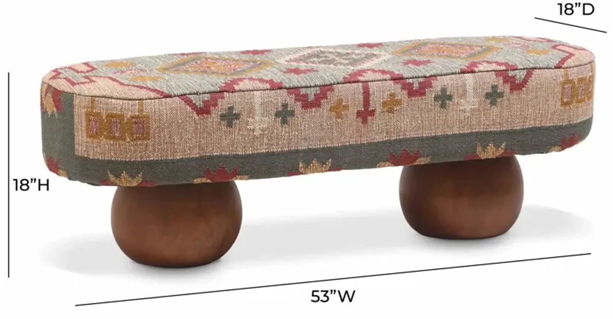 Rizi Textured Wool Upholstered Bench