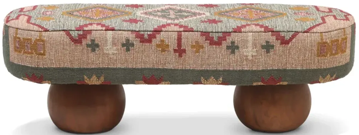 Rizi Textured Wool Upholstered Bench
