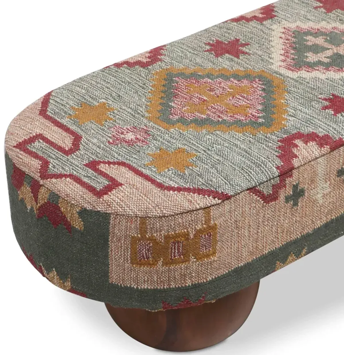 Rizi Textured Wool Upholstered Bench