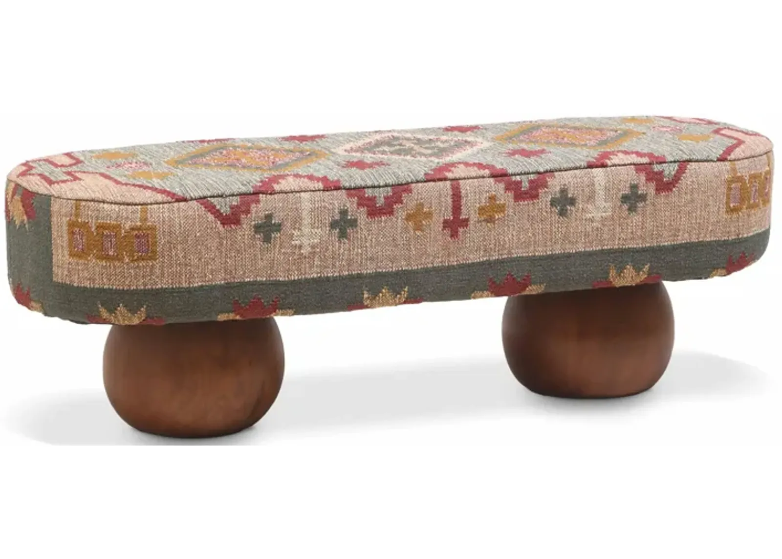 Rizi Textured Wool Upholstered Bench