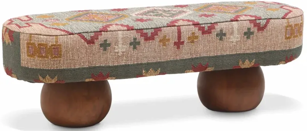 Rizi Textured Wool Upholstered Bench