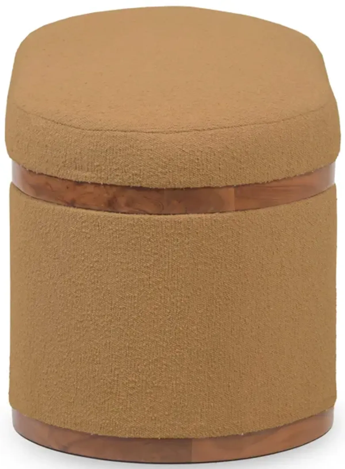 Olivier Peach Boucle Oval Storage Ottoman