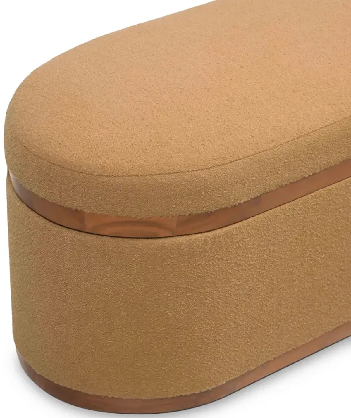 Olivier Peach Boucle Oval Storage Ottoman