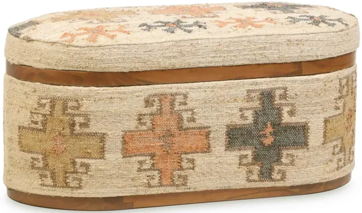 Olivier Cotton Oval Storage Ottoman