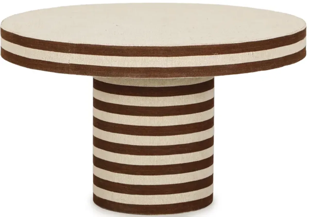 Lyra Natural Striped Cotton Jute Designer Coffee Table
