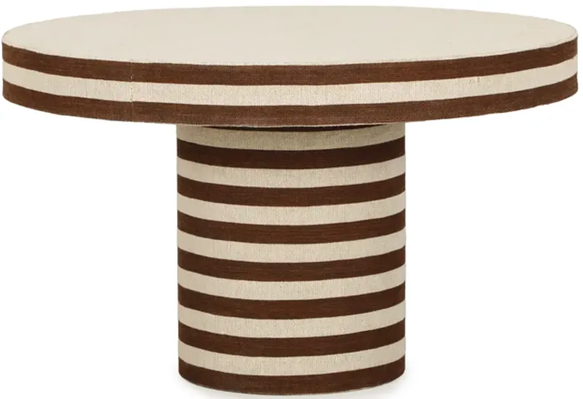 Lyra Natural Striped Cotton Jute Designer Coffee Table