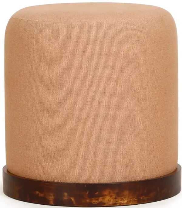 Como Burl and Cotton Jute Designer Accent Stool