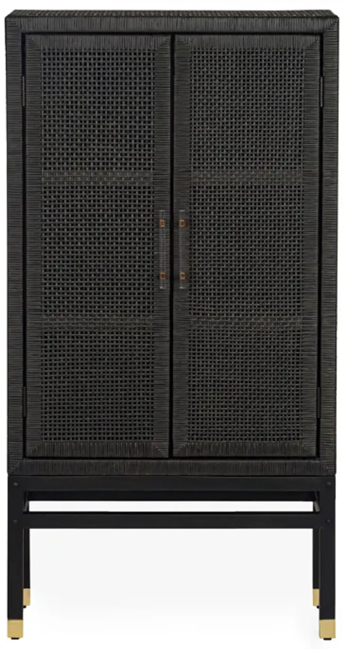 Amara Charcoal Woven Rattan Cabinet