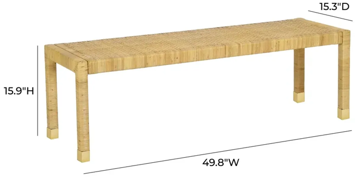 Amara Cream Linen Bench