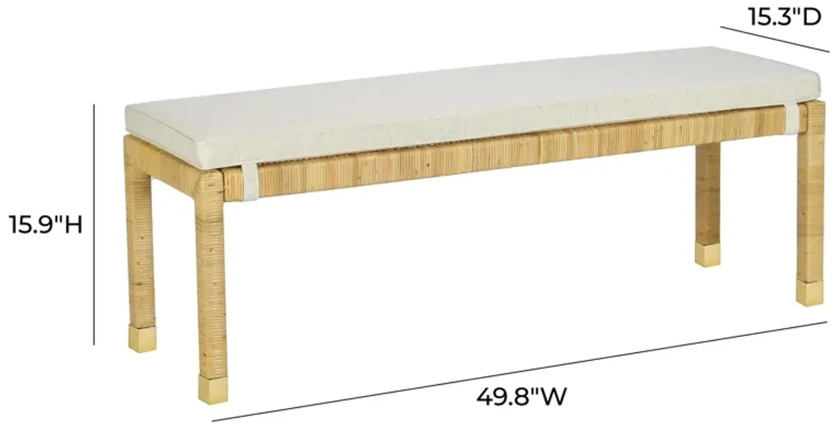 Amara Cream Linen Bench