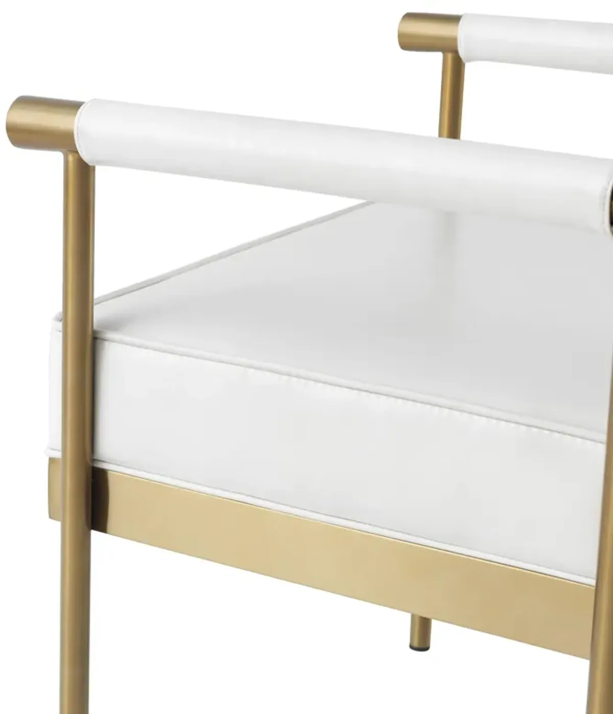 Diva White Performance Vegan Leather Bench