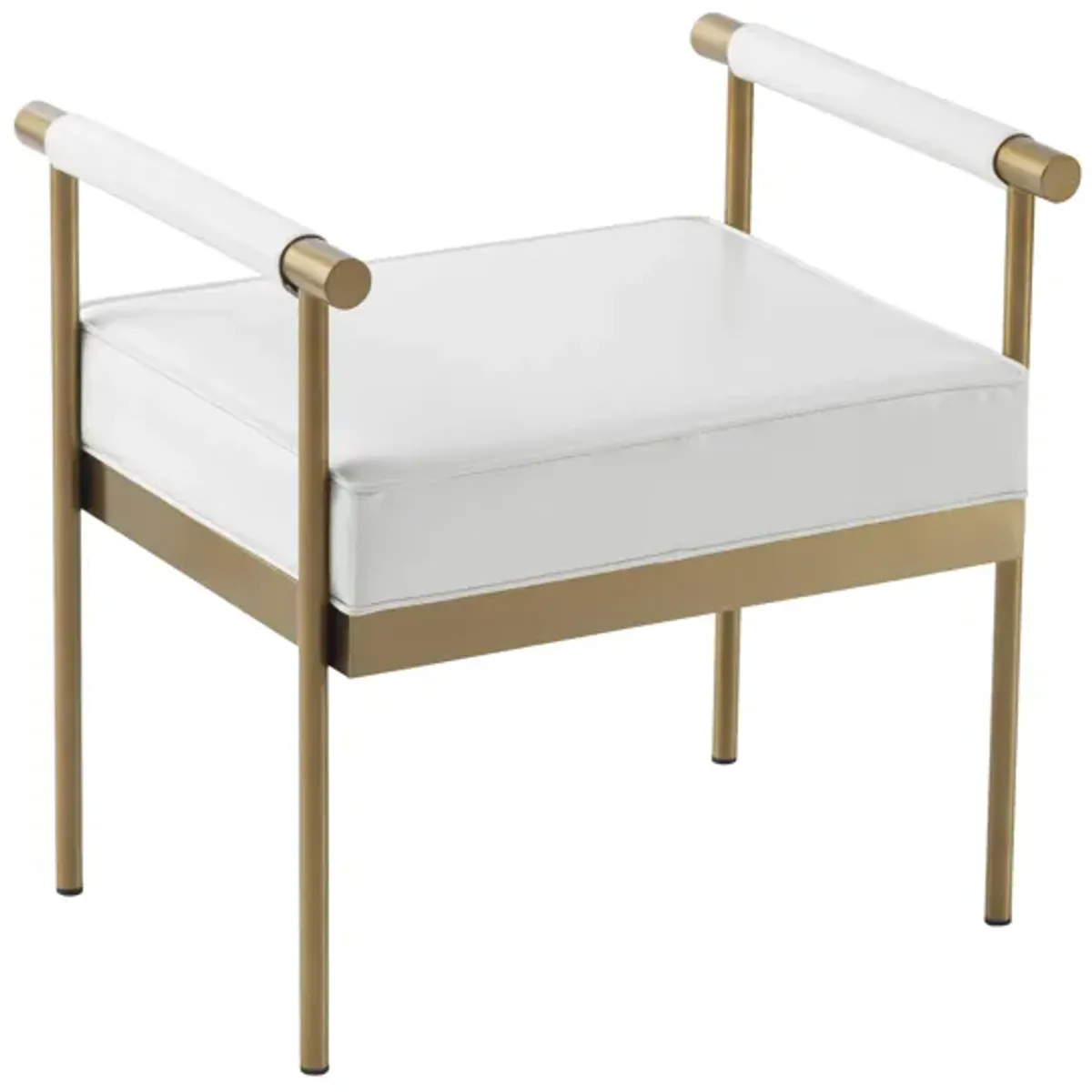 Diva White Performance Vegan Leather Bench