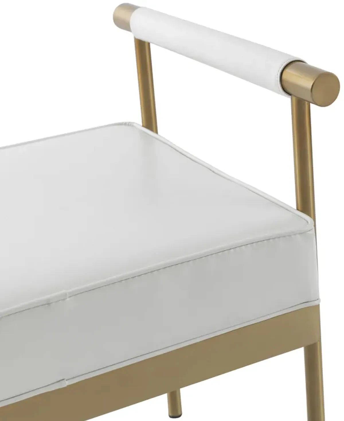 Diva White Performance Vegan Leather Bench