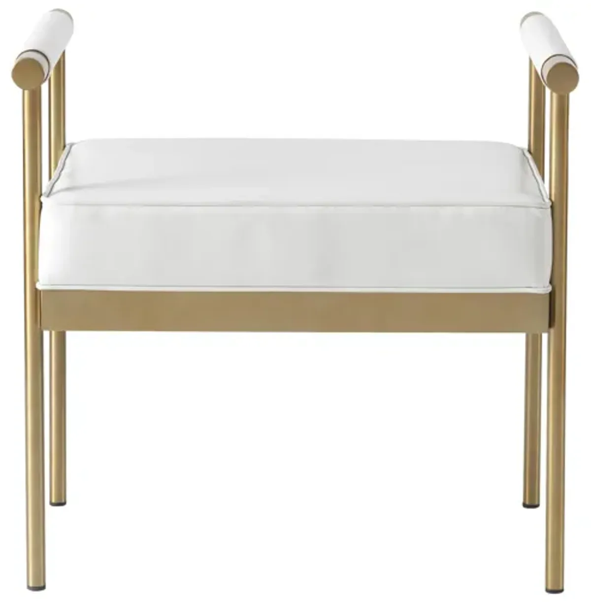 Diva White Performance Vegan Leather Bench