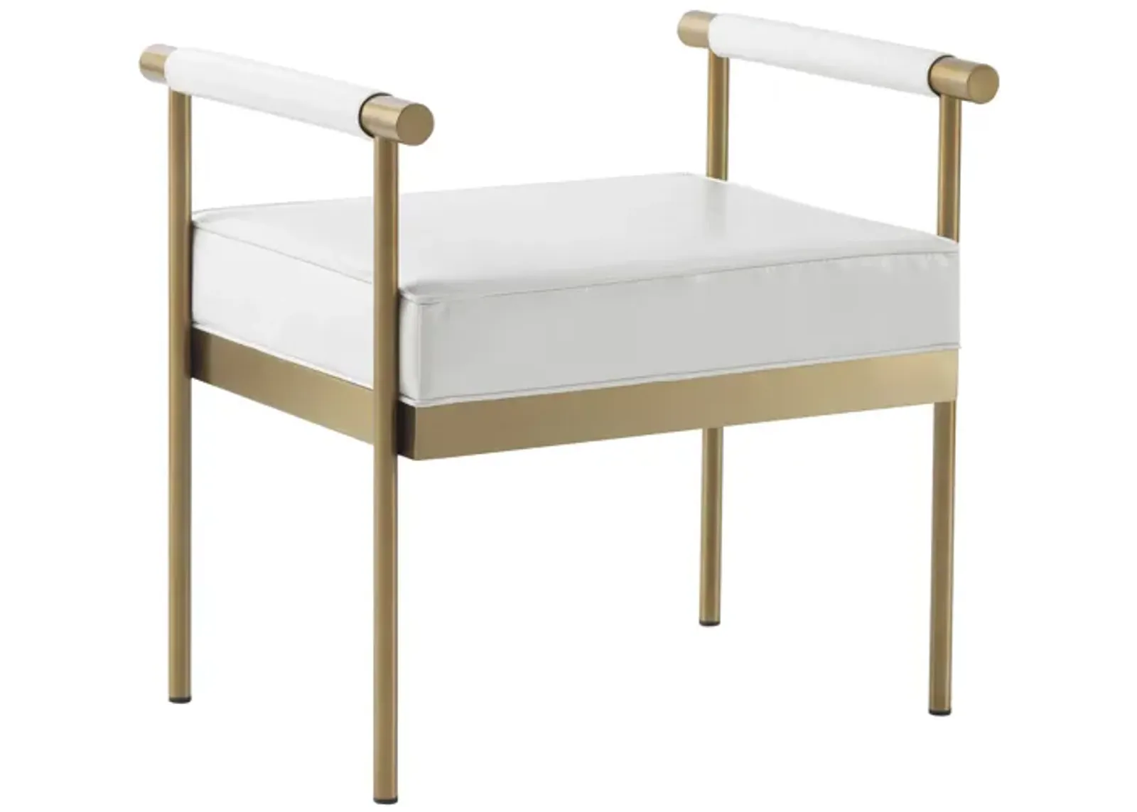 Diva White Performance Vegan Leather Bench