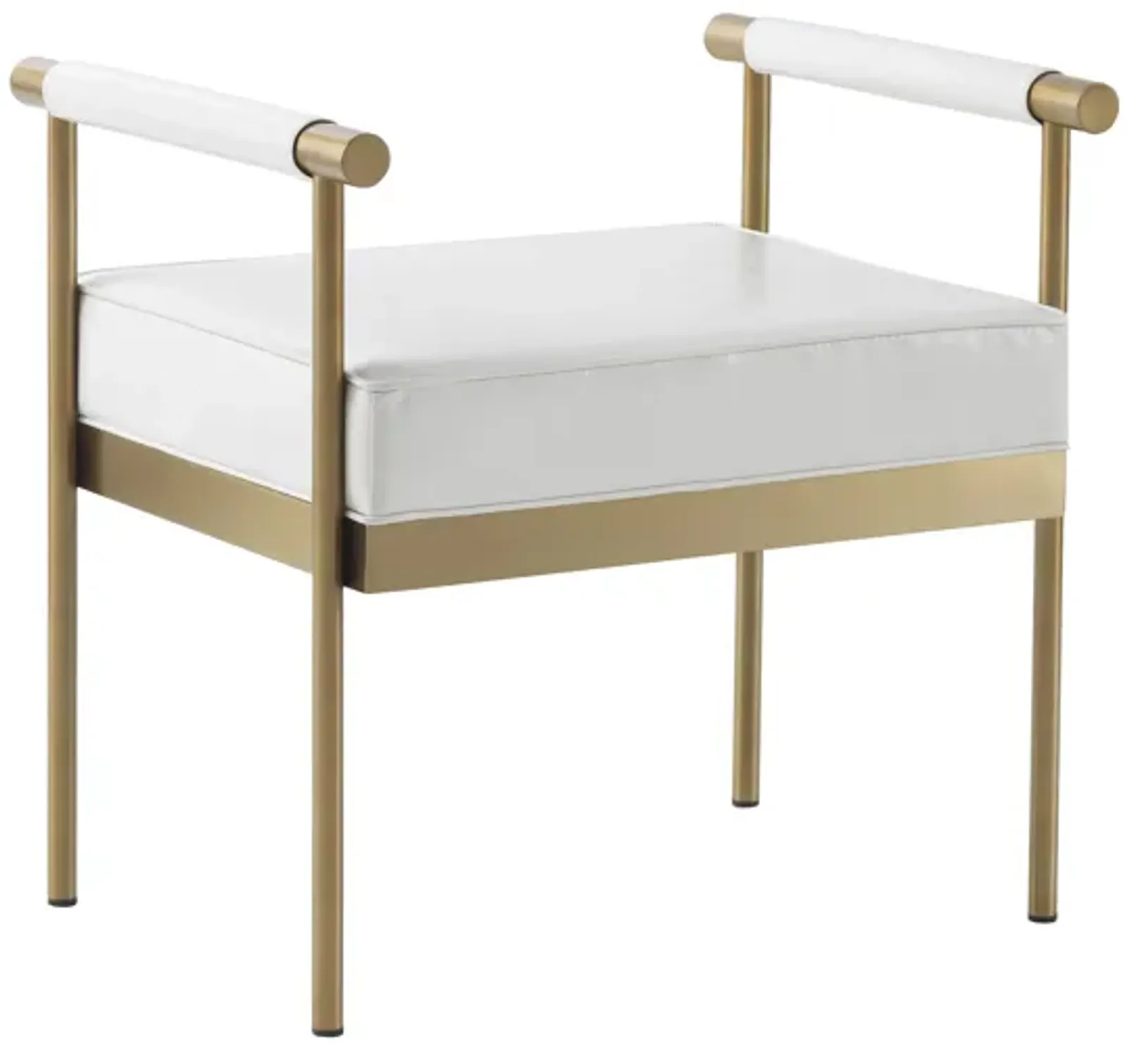 Diva White Performance Vegan Leather Bench