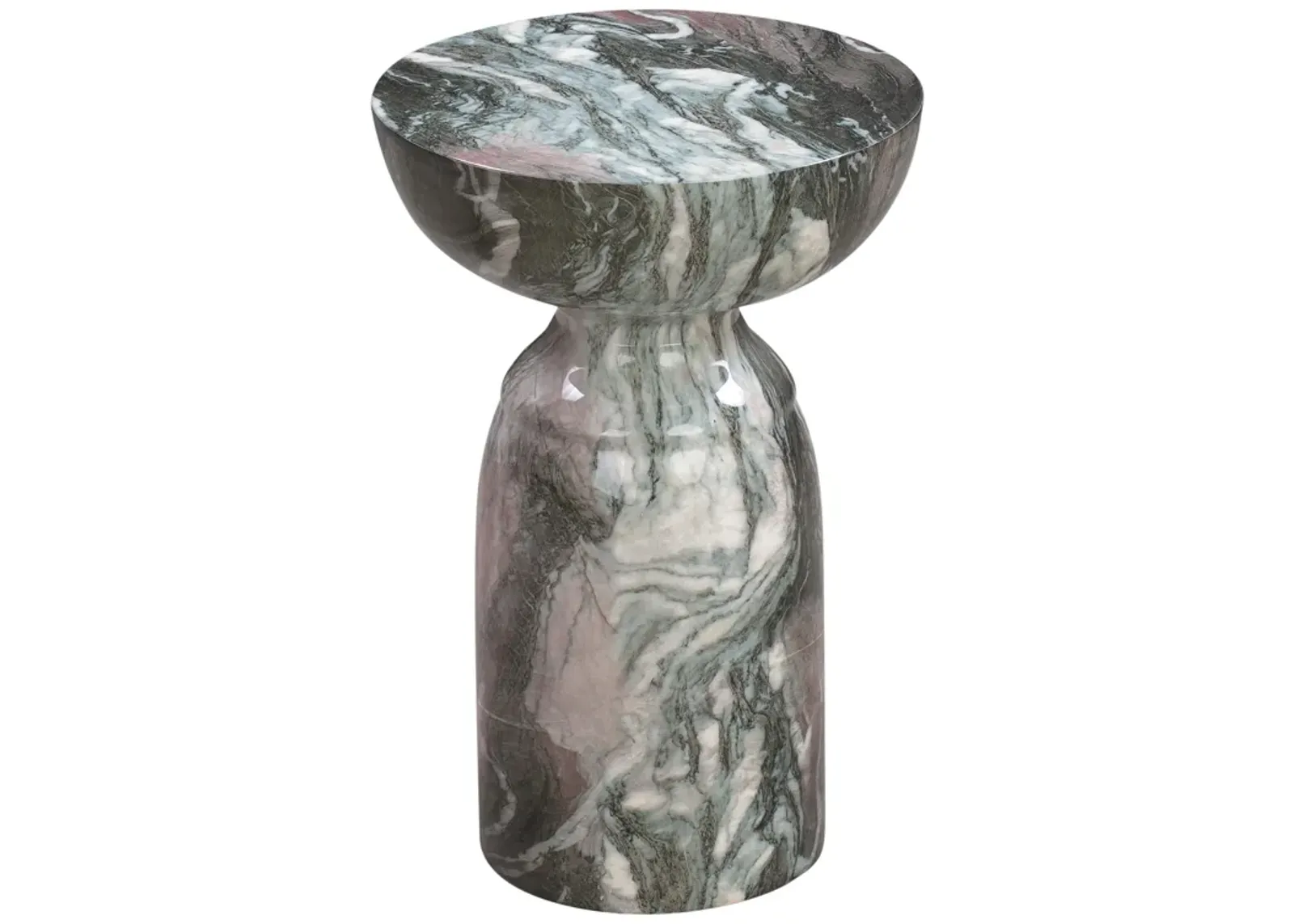 Rue Grey and Blush Marble Side Table