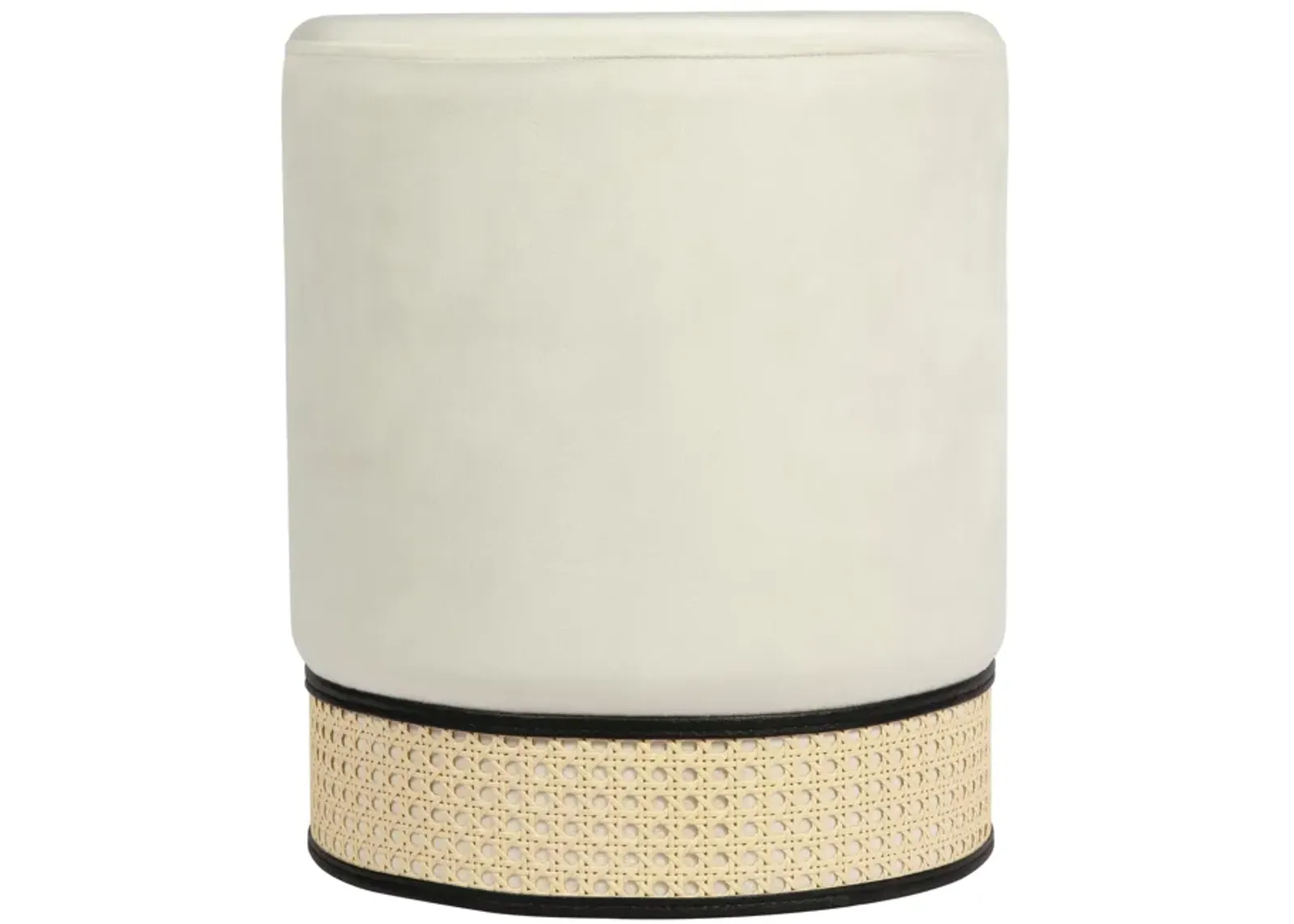 Ivy Cream Velvet Ottoman