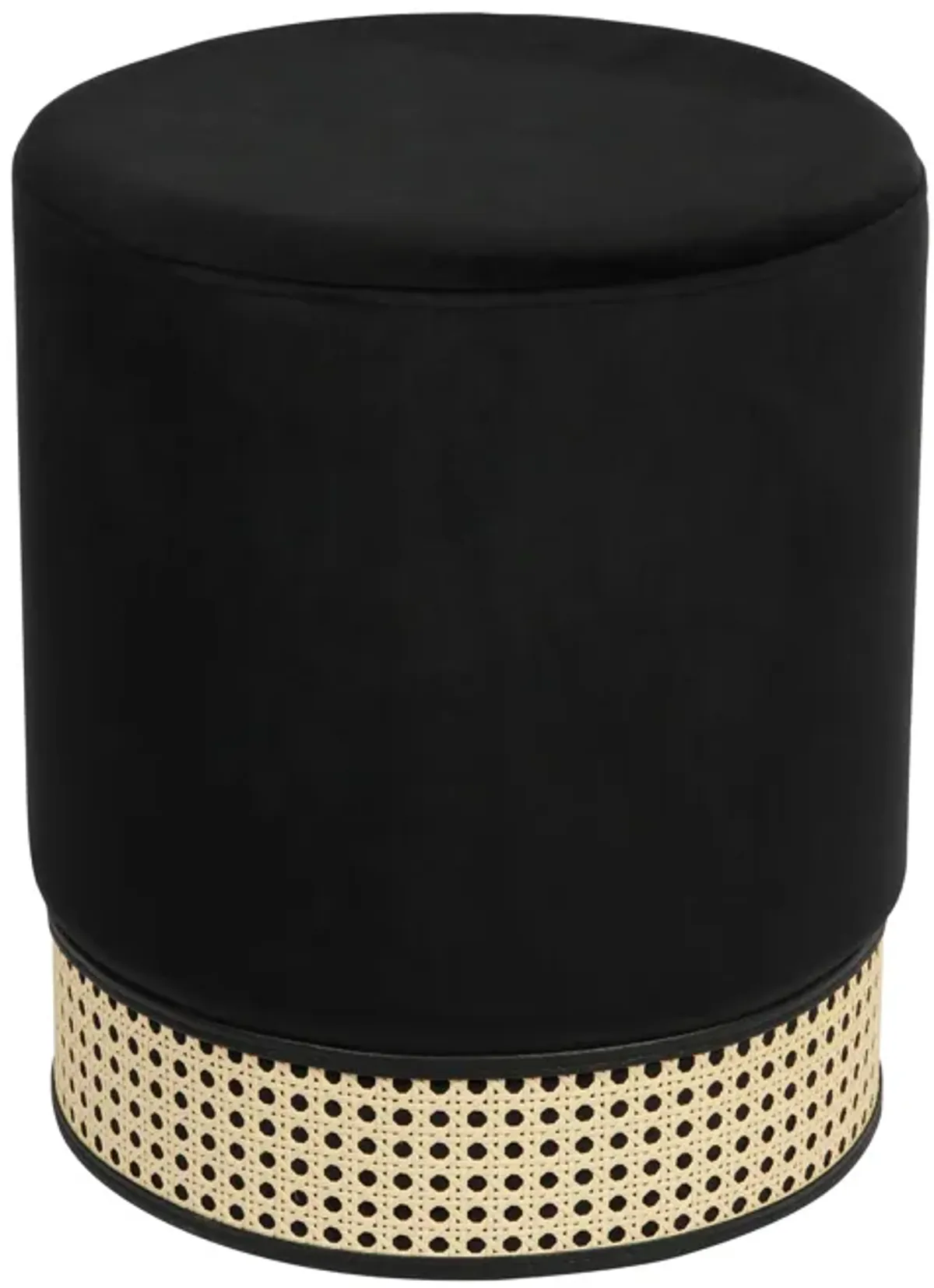 Ivy Black Velvet Ottoman