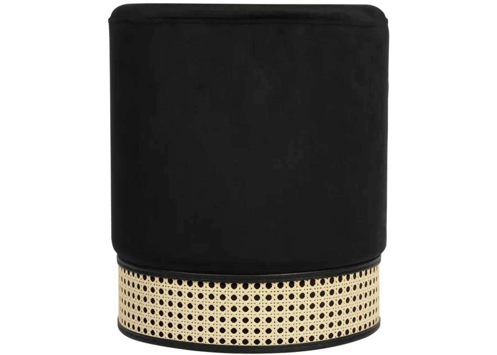 Ivy Black Velvet Ottoman