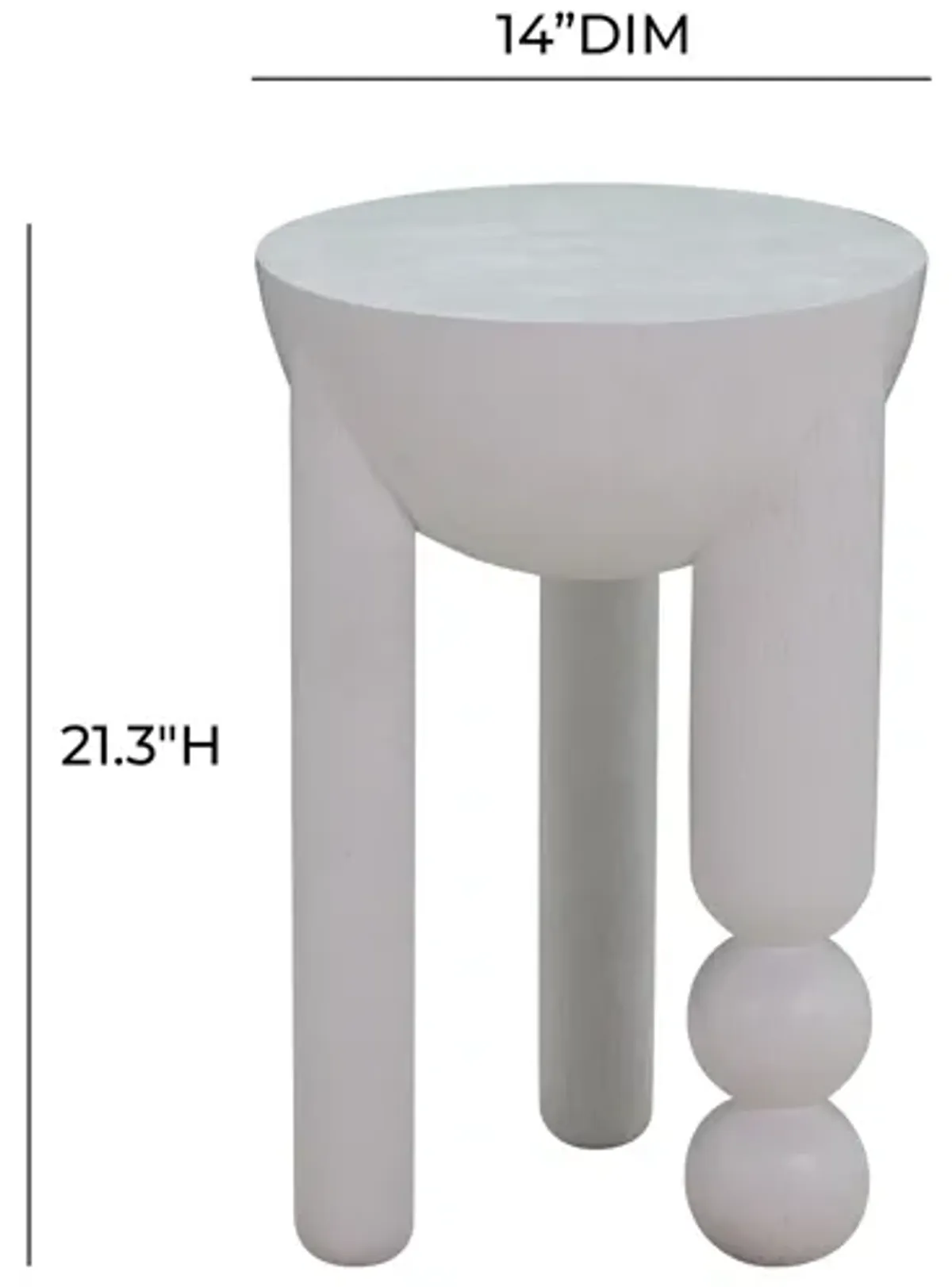 Morse White Wooden Accent Table