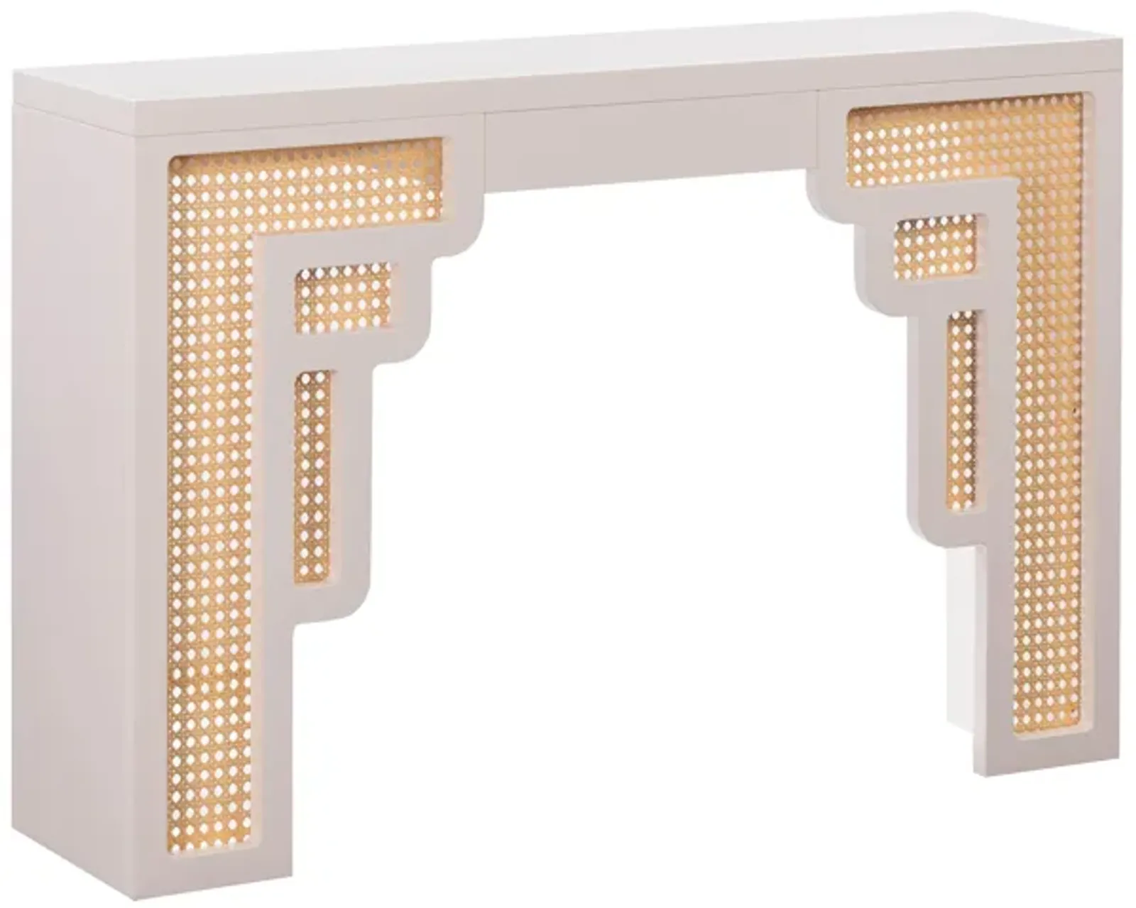 Suzie Cream & Rattan Console Table